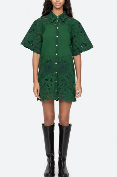 Ceci Embroidery Shirtdress reen-Dress-Sea New York-Debs Boutique